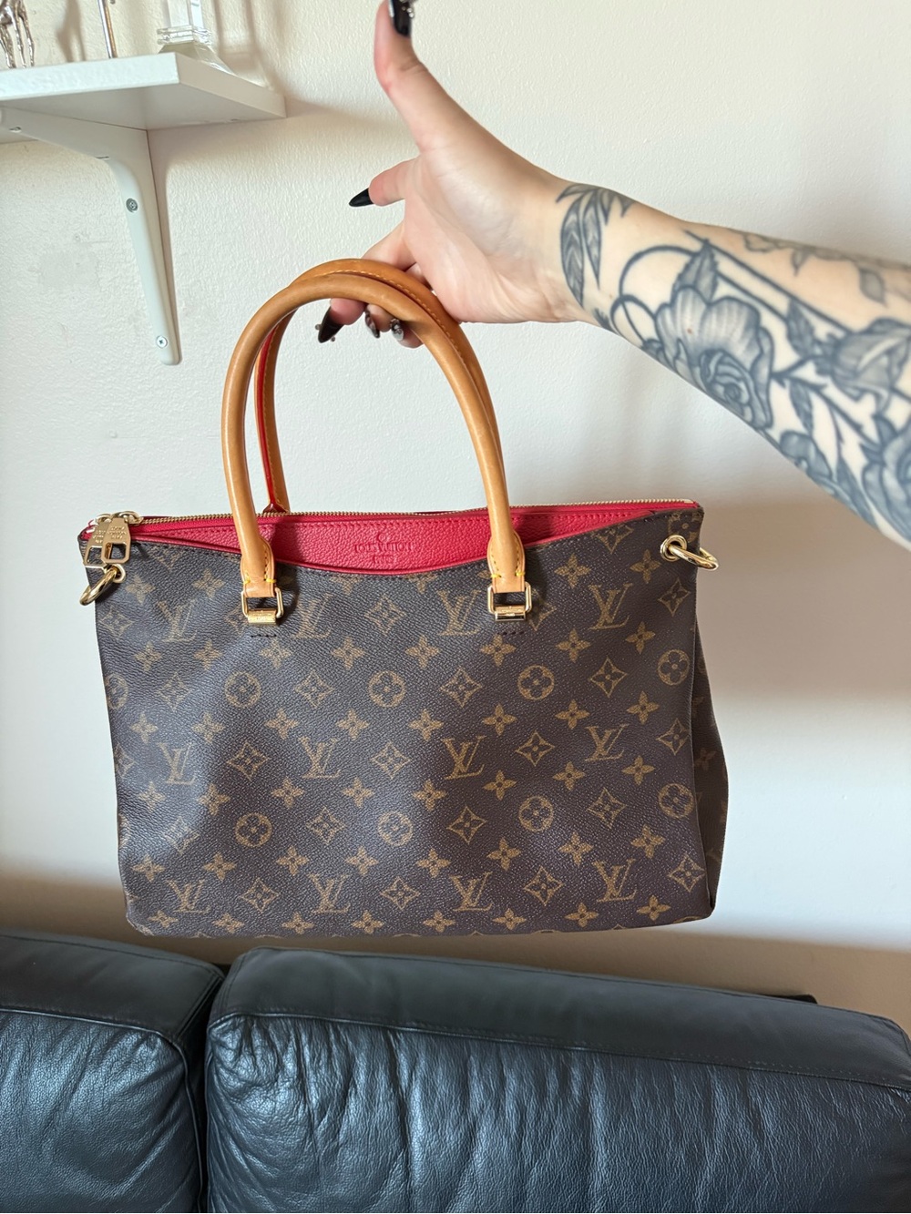 Monogram brown bag